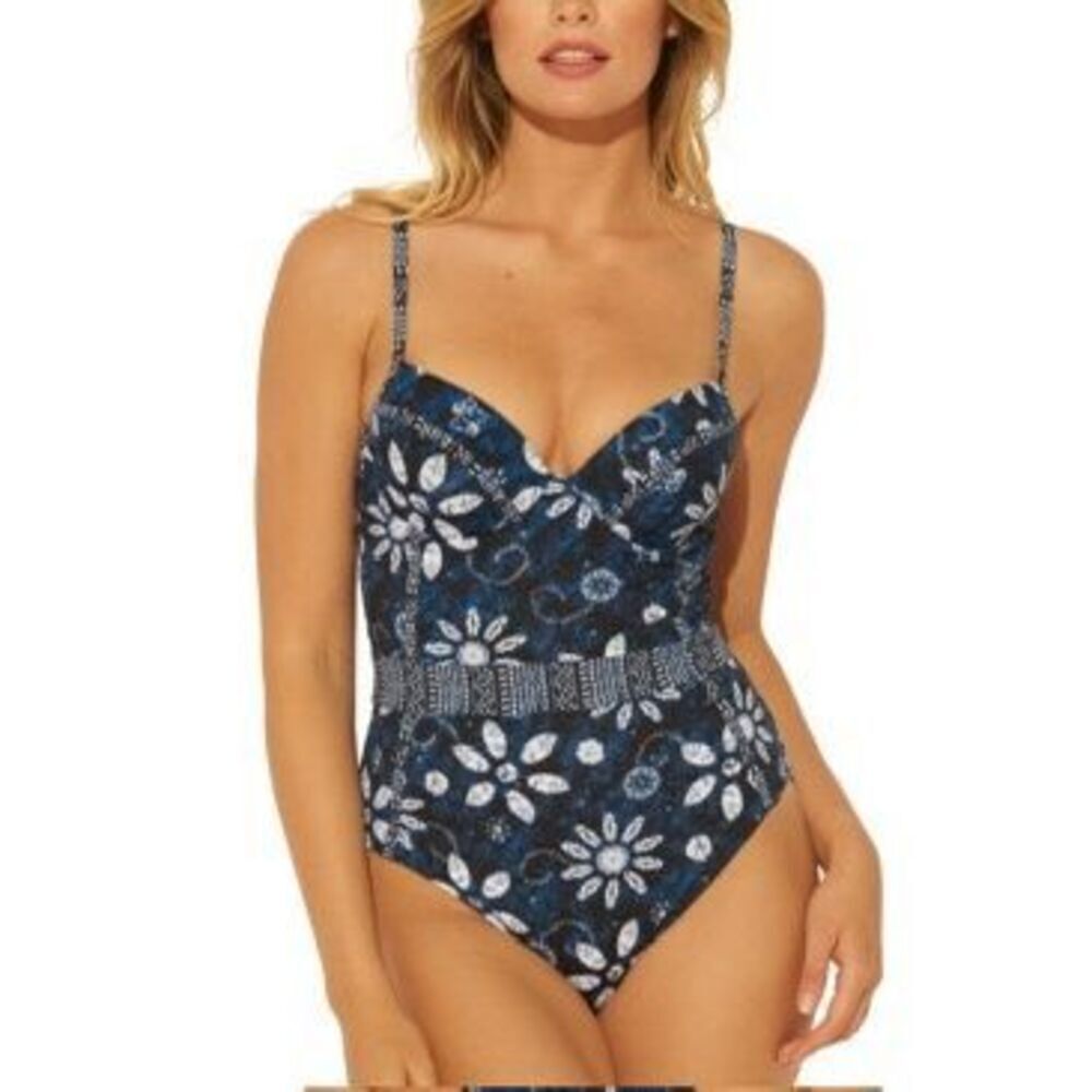 Women S Bleu Rod Beattie 20960 Take a Dip Underwire One Piece Swimsuits Size 10